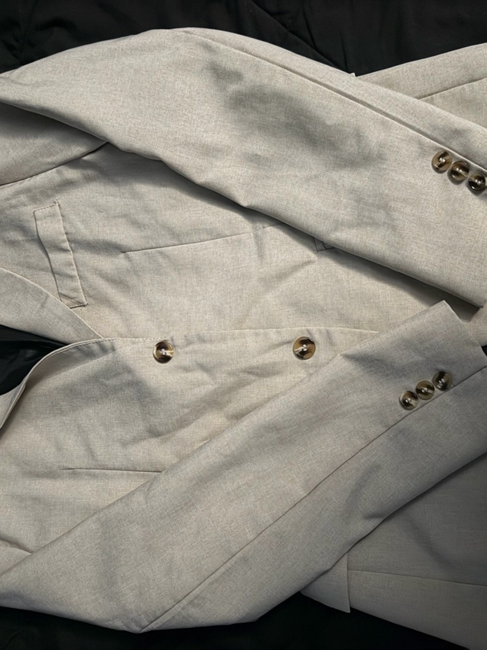 Light Gray Double-Breasted Blazer